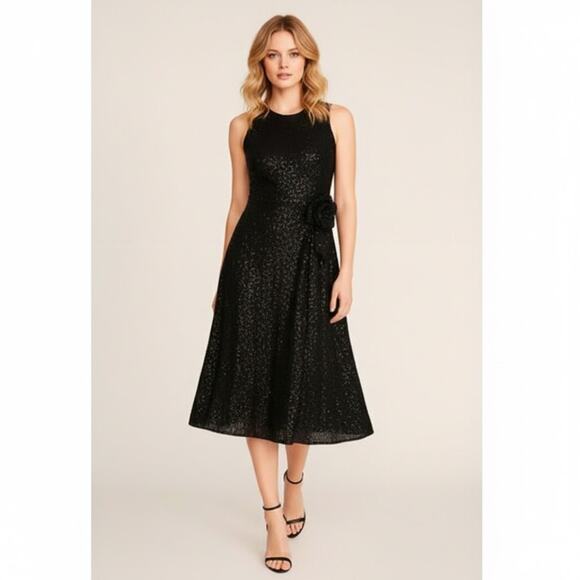 Mac Duggal Sequin Sheath Dress 2 Black NWT - Picture 1 of 9